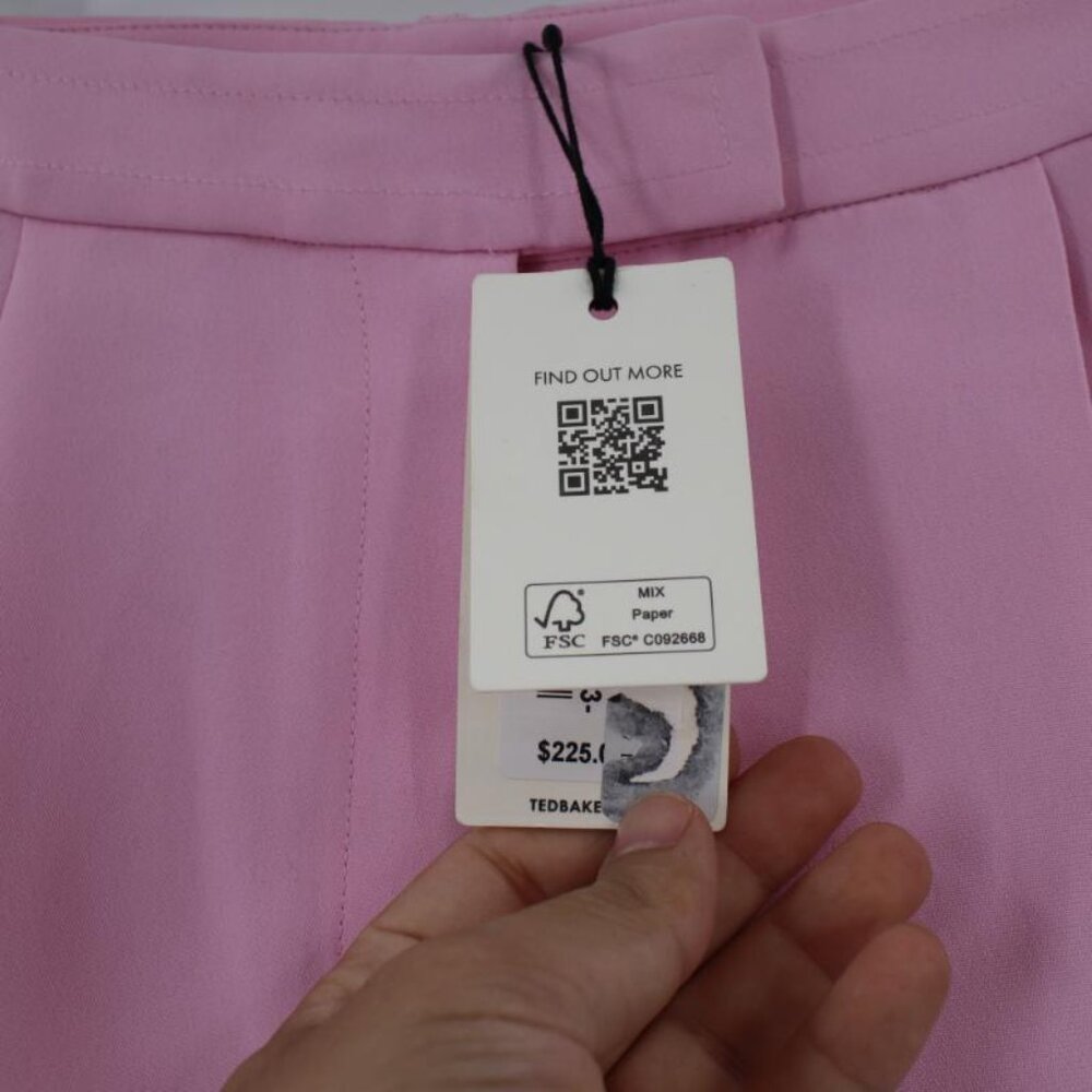 NWT Ted baker pants women's 3 MYYIAT slim trousers pleated lilac high waist - Picture 5 of 16